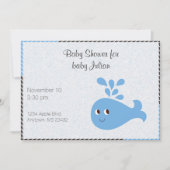 Niedlicher Wal mit Spout Custom Baby Dusche Einladung (Vorderseite)