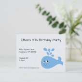 Niedlicher Wal mit Spout Custom Birthday Postkarte (Stehend Vorderseite)
