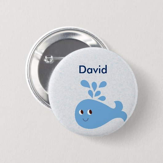 Niedlicher Wal mit Spout individuell einstellbar Button (Vorne & Hinten)