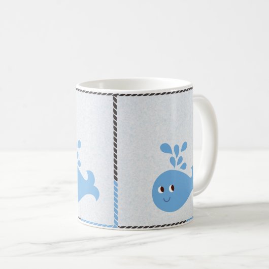 Niedlicher Wal mit Spout Kaffeetasse (VorderseiteRechts)