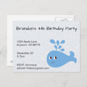 Niedlicher Wal mit Spout Postkarte (Vorne/Hinten)