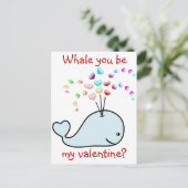 Niedlicher Wal mit stark rauchendem Herzen kränkt  Postkarte (Stehend Vorderseite)