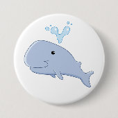 Niedlicher Wal mit Wasserabfall Adorable Animal Button (Vorderseite)