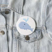 Niedlicher Wal mit Wasserabfall Adorable Animal Button