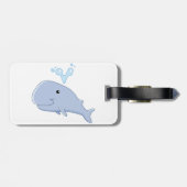 Niedlicher Wal mit Wasserabfall Adorable Animal Gepäckanhänger (Rückseite horizontal)