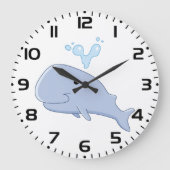 Niedlicher Wal mit Wasserabfall Adorable Animal Große Wanduhr (Vorderseite)
