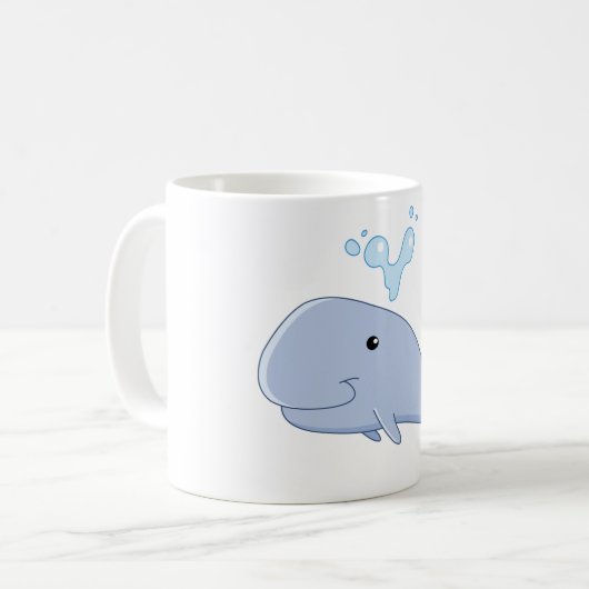 Niedlicher Wal mit Wasserabfall Adorable Animal Kaffeetasse (Vorderseite Links)