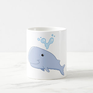 Niedlicher Wal mit Wasserabfall Adorable Animal Kaffeetasse