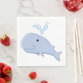 Niedlicher Wal mit Wasserabfall Adorable Animal Serviette (Beispiel)