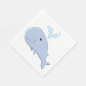 Niedlicher Wal mit Wasserabfall Adorable Animal Serviette (Ecke)