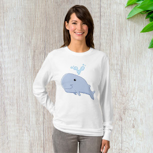 Niedlicher Wal mit Wasserabfall Adorable Animal T-Shirt
