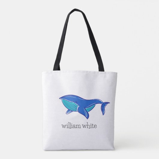 Niedlicher Wal Personalisiert Tasche (Rückseite)