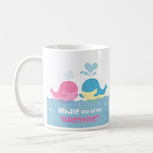 Niedlicher Wal sind Sie Bergwerkvalentine-Liebe Kaffeetasse (Links)