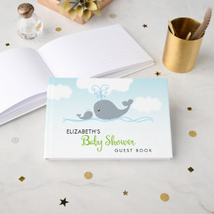 Niedlicher Wal und Baby Whale, Babydusche Gästebuch