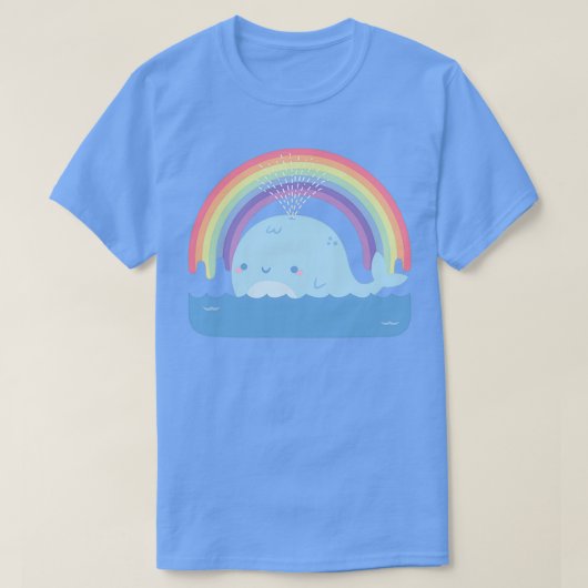 Niedlicher Wal und Regenbogen T-Shirt (Design vorne)