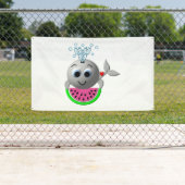 Niedlicher Wal und Wassermelone Banner (Insitu)