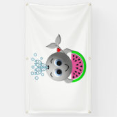 Niedlicher Wal und Wassermelone Banner (Vertikal)