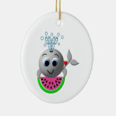 Niedlicher Wal und Wassermelone Keramik Ornament (Rechts)