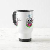 Niedlicher Wal und Wassermelone Reisebecher (Vorderseite Links)