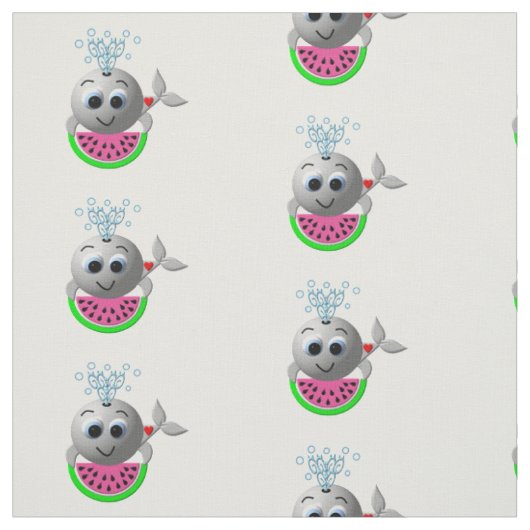 Niedlicher Wal und Wassermelone Stoff (Muster)
