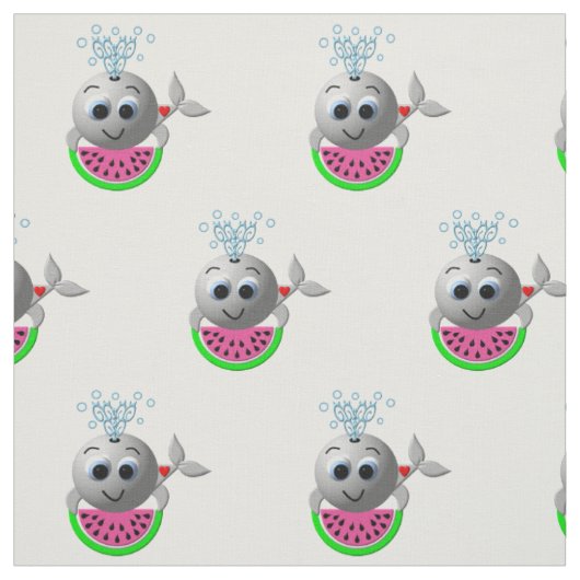 Niedlicher Wal und Wassermelone Stoff (Muster)