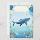 Niedlicher Wal unter dem Meer Geburtstag Einladung (Rückseite)