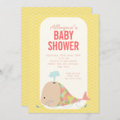 Niedlicher Wal unter dem Sea Baby Shower Party lad Einladung (Vorne/Hinten)