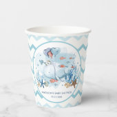 Niedlicher Wal unter der Wasserspülung Pappbecher (Vorderseite)