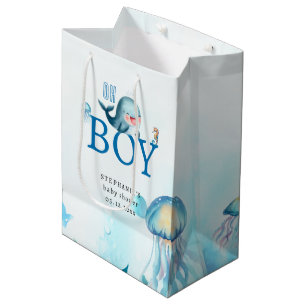 Niedlicher Wal unter Wasser Kinderdusche Mittlere Geschenktüte