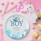 Niedlicher Wal unter Wasser Kinderdusche Pappteller (Party)