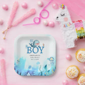 Niedlicher Wal unter Wasser Kinderdusche Pappteller (Party)