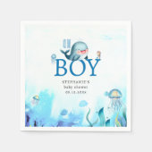 Niedlicher Wal unter Wasser Kinderdusche Serviette (Vorderseite)