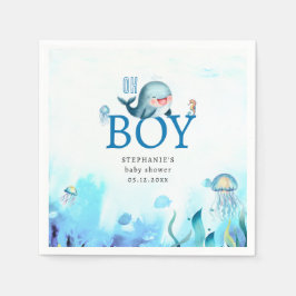 Niedlicher Wal unter Wasser Kinderdusche Serviette