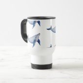 Niedlicher Wal Wasserfarbe Wiederverwendbare Kaffe Reisebecher (Vorderseite Links)