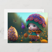 Niedlicher Wald Elf, Postkarte für Postüberquerung (Vorne/Hinten)