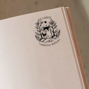 Niedlicher Wald Fox, Bibliothek Ex Libris Gummistempel