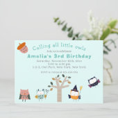 Niedlicher Wald Kindergeburtstag Party Einladung (Stehend Vorderseite)