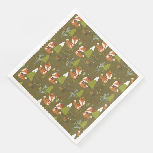 Niedlicher Wald Serviette (Ecke)