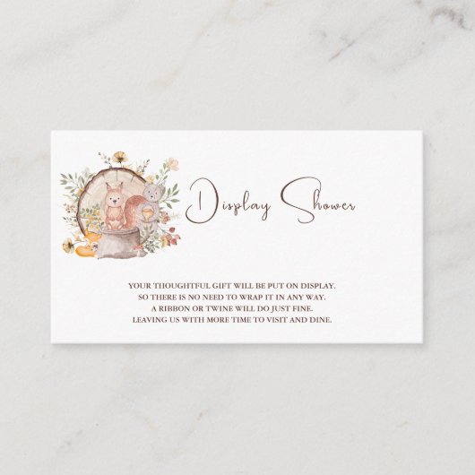 Niedlicher Wald Tierfreunde Kinderdusche Begleitkarte (Vorderseite)