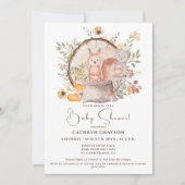 Niedlicher Wald Tierfreunde Kinderdusche Einladung (Vorderseite)