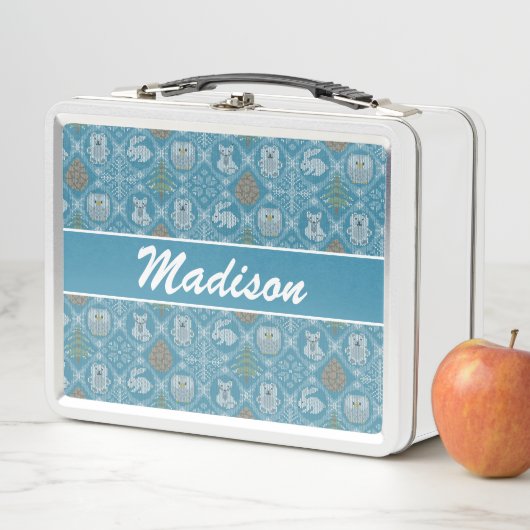 Niedlicher Wald Winter Metall Brotdose (Beispiel)