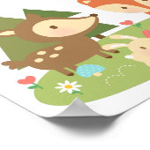 Niedlicher Wald Woodland Animal Kids Room Décor Poster (Ecke)