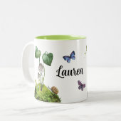 Niedlicher Wald-Wrap-Around-Pilz Zweifarbige Tasse (Vorderseite Links)