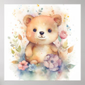 Niedlicher Waldbaby Bär Pints Kinderzimmer Art Poster (Vorne)