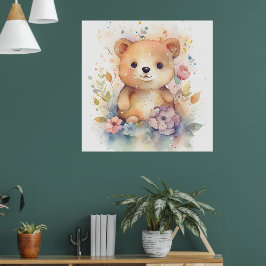 Niedlicher Waldbaby Bär Pints Kinderzimmer Art Poster