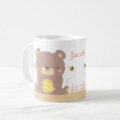 Niedlicher Waldbär und Bienen-KinderTasse Kaffeetasse (Vorderseite Links)