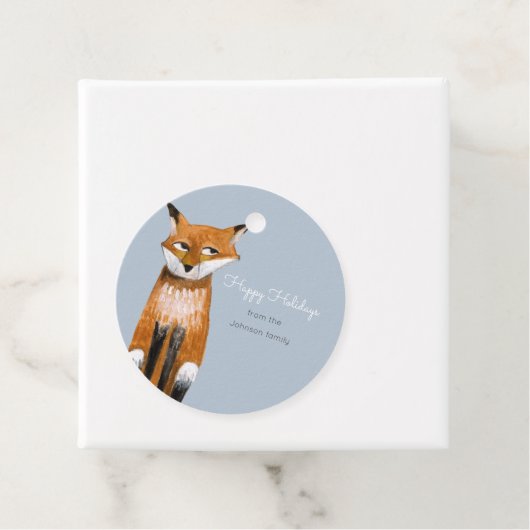 Niedlicher Waldblau Fox Urlaub Geschenkanhänger (Beispiel)