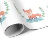 Niedlicher WaldFox scherzt personalisiertes Geschenkpapier (Rolleneckpunkt)