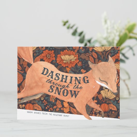 Niedlicher Waldfuchs Wasserfarbe Einladung (Stehend Vorderseite)