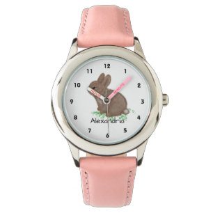 Niedlicher Waldhase Name personalisiert Armbanduhr